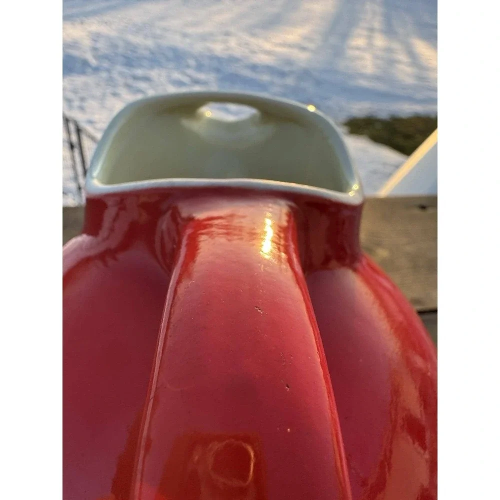 Vintage Hall's Superior Quality Kitchenware Red  Pitcher w/ Handle & Ice Lip